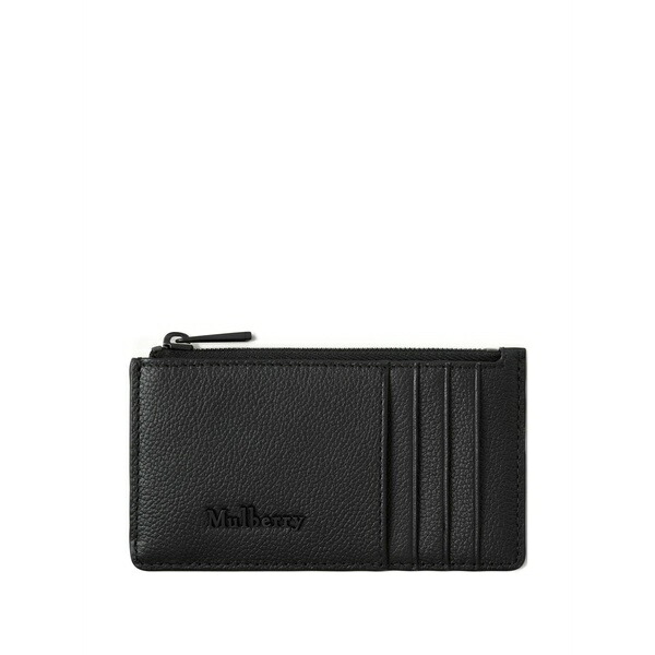 マル木の実 メンズ 銭入れ 添え物 Zip-up card holder Black