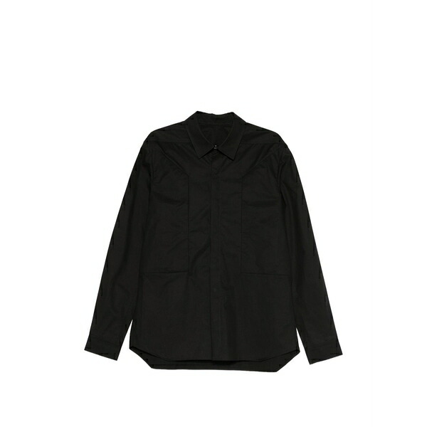 リックオウエンス メンズ プルオーバー トップス Long-sleeve classic-collar shirt Black