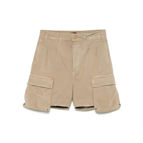 カルチュラ メンズ 心地よいズボン下 ボトムス Logo-patch shorts Neutrals