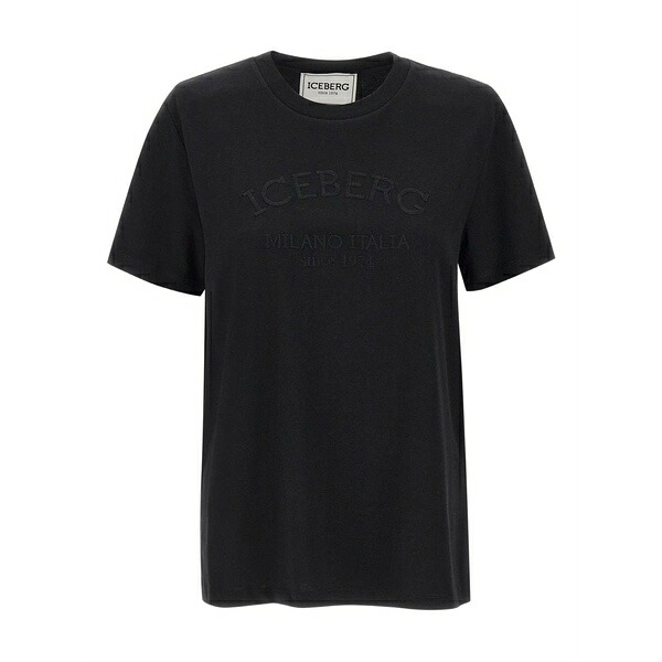 アイスバーグレタス レディース ティーシャツ トップス Embroidered logo t-shirt Black