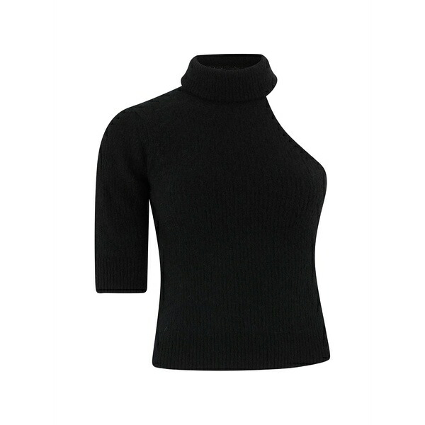 ロベルトコリーナ レディース 編み物\u0026スウェーター アウター One-shoulder roll-neck sweater Black