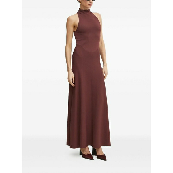 リビアナコンティ レディース 衣裳 トップス High-neck sleeveless maxi dress Brown