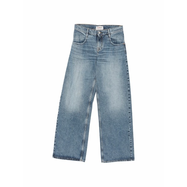 循環過程 レディース ジーンズズボン下 ボトムス Faded-effect wide-leg jeans Blue