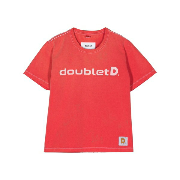ダブレット メンズ ティーシャツ トップス Logo-print crew-neck t-shirt Red