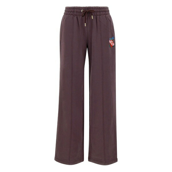 カサブランカ レディース 心地よいズボン下 ボトムス Embroidered-logo drawstring track pants Purple