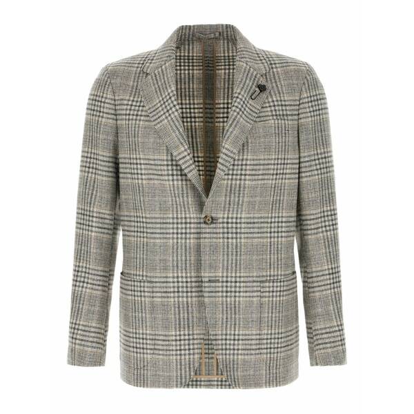 ラルディーニ メンズ 上衣＆上衣 アウター Checked-pattern single-button blazer Neutrals