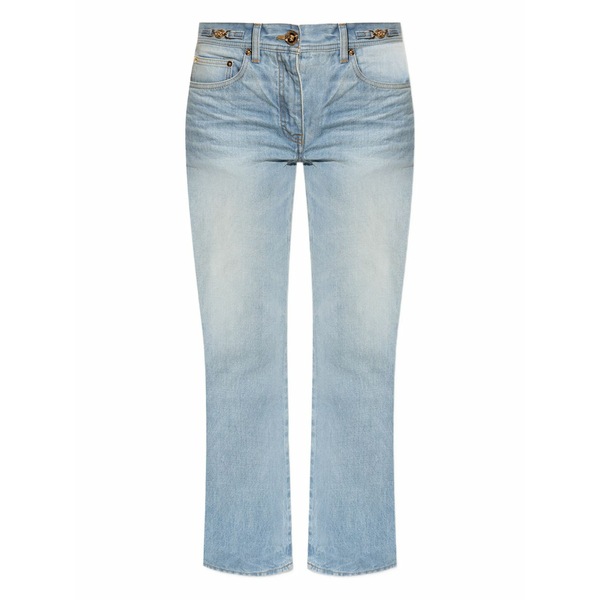 ヴェルサーチ レディース デニムパンツ ボトムス Logo-patch jeans Blue｜asty