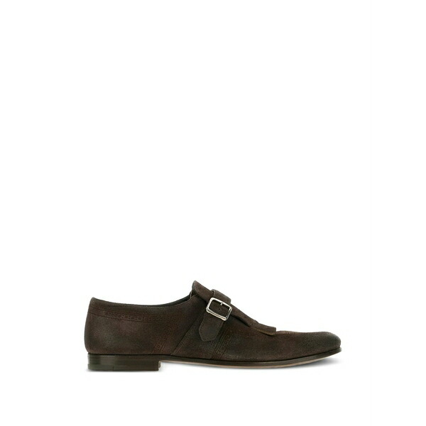 教会堂 メンズ 御召しものシューズ シューズ Fringed buckle monk shoes Brown