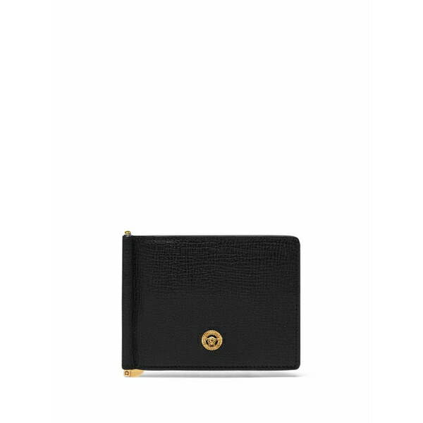 ヴェルサーチ メンズ 金入れ 付属物 Medusa biggie leather clip wallet Black