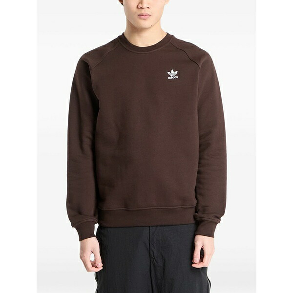 アディダス メンズ パーカー・スウェットシャツ アウター Ess crew sweater Brown