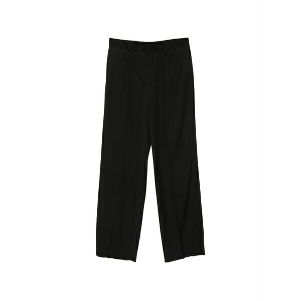 ラルディーニ メンズ 心地好いズボン下 ボトムス Pressed-crease wide-leg trousers Black