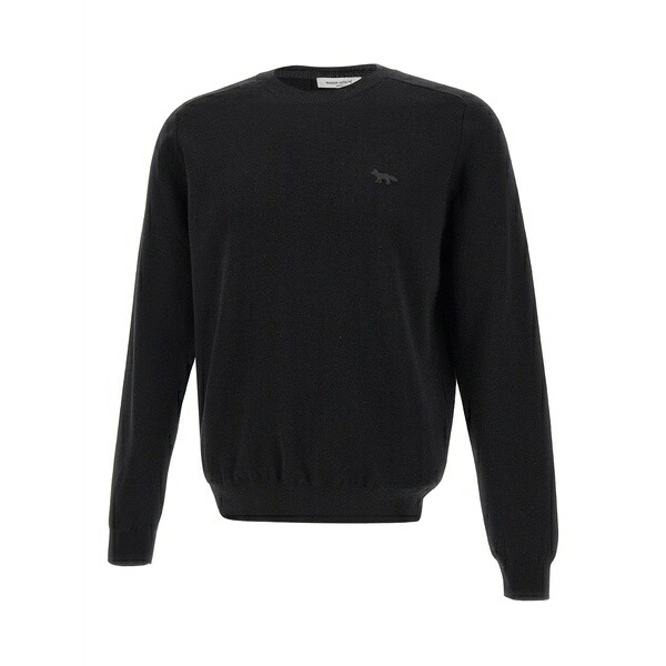 住み家 稲荷 メンズ 編み物\u0026プルオーバー アウター Embroidered-fox sweater Black