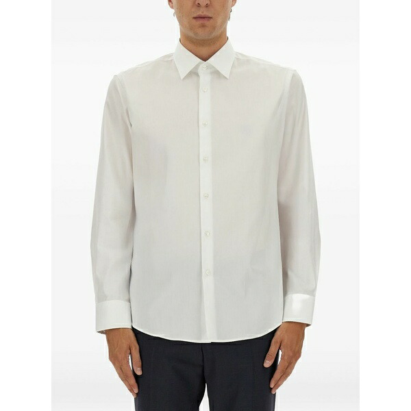 主任者 メンズ プルオーバー トップス Poplin shirt White