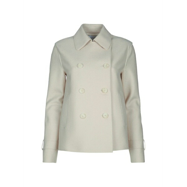 ハリスワーフロンドン レディース 厚地の外套 アウター Cropped double-breasted coat Neutrals