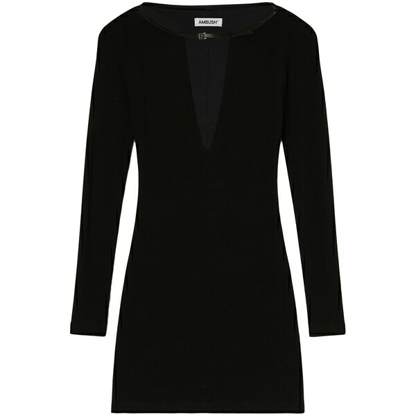 アンブッシュ レディース 衣裳 トップス V-neck jersey minidress Black