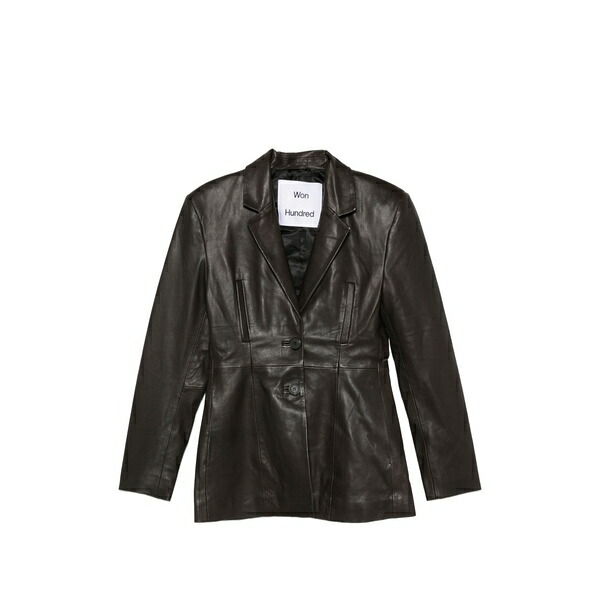 ウォン御手々赤いこと レディース 上衣＆上衣 アウター Silva leather jacket Brown