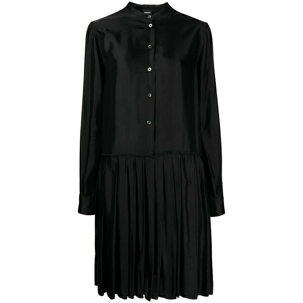 アスペジ レディース 衣装 トップス Pleated-detail MIDI dress Black