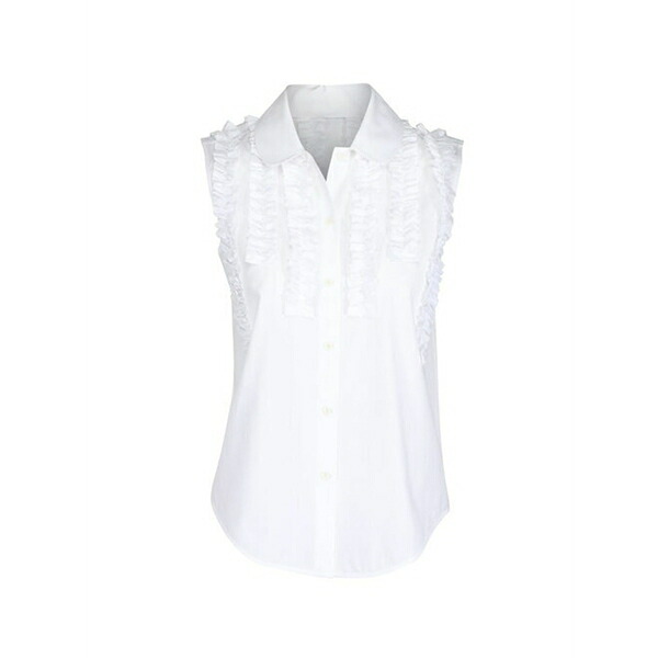 リーマシュー レディース プルオーバー トップス Ruffled shirt White