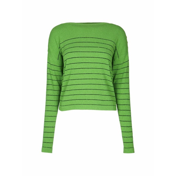 エリザベスフランキ レディース ニット&セーター アウター Striped knitwear sweater Green｜asty