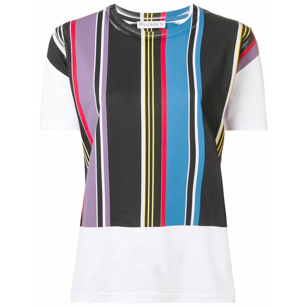 J.W.アンダーソン レディース ティーシャツ トップス Stripe panel t-shirt White