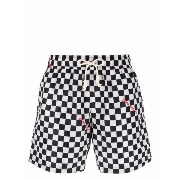 パーム・エンジェルス メンズ 心地好いズボン下 ボトムス Damier-print swim shorts White