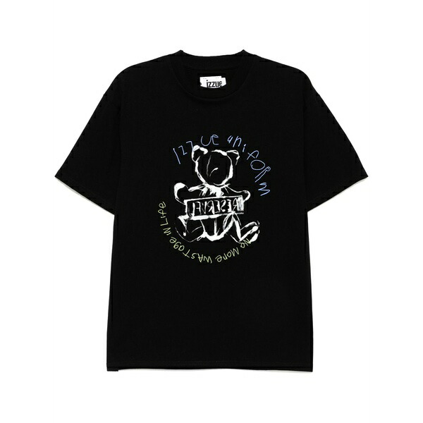 イズエ メンズ プルオーバー トップス Graphic-print t-shirt Black