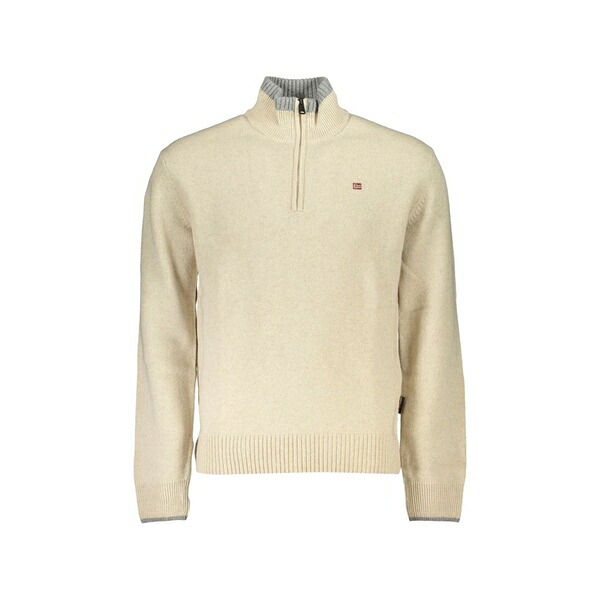 ナパピリ メンズ 編み物\u0026ティーシャツ アウター Quarter-zip wool sweater Neutrals