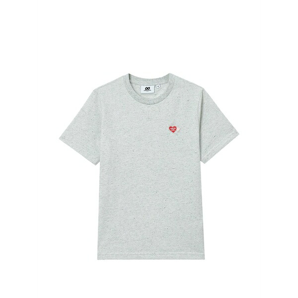 黒茶 レディース プルオーバー トップス Heart-motif t-shirt Grey
