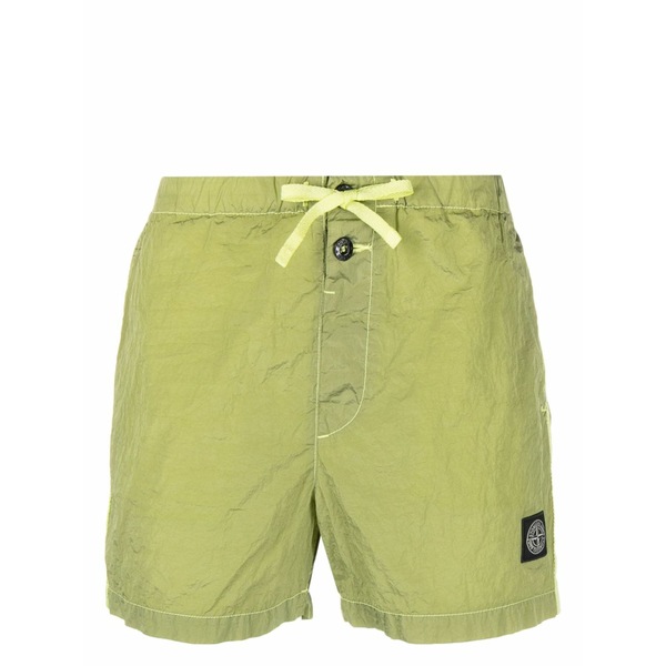 ストーンアイランド メンズ 心地よいズボン下 ボトムス Compass-patch swim shorts Green