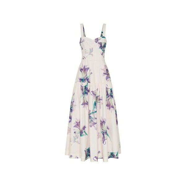 ニコラスカークウッド レディース ワンピース トップス Floral-print tiered midi dress Neutrals|asty