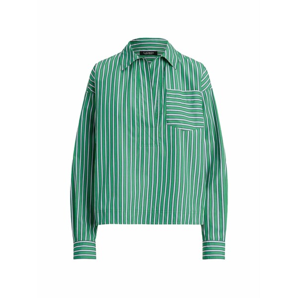 ラルフローレン レディース ティーシャツ トップス Striped cotton blouse Green