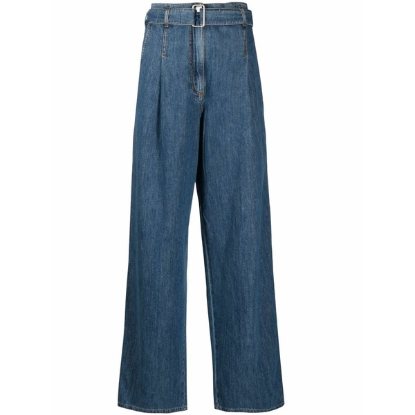フィロソフィーデロレンゾセラフィーニ レディース ジーンズズボン下 ボトムス Belted wide-leg jeans Blue