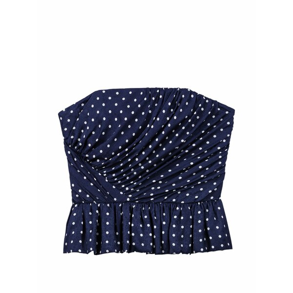 マージュ レディース プルオーバー トップス Polka-dot strapless blouse Blue