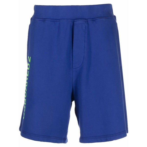 ディースクエアード メンズ 心地好いズボン下 ボトムス Cotton logo print shorts Blue