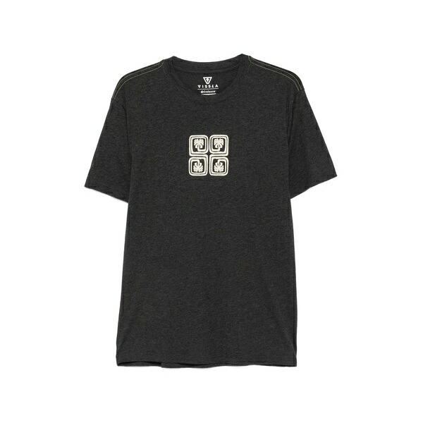 ヴィスラ メンズ ティーシャツ トップス Logo-print short-sleeve t-shirt Grey
