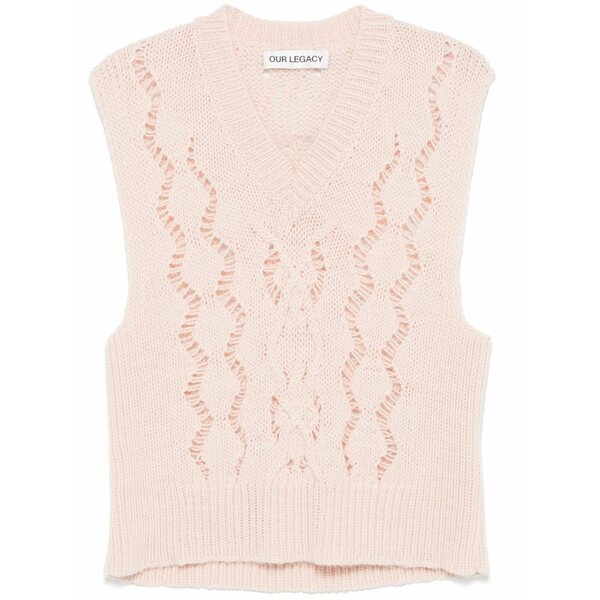 アワーレガシー メンズ カットソー トップス Cable michigan vest Pink