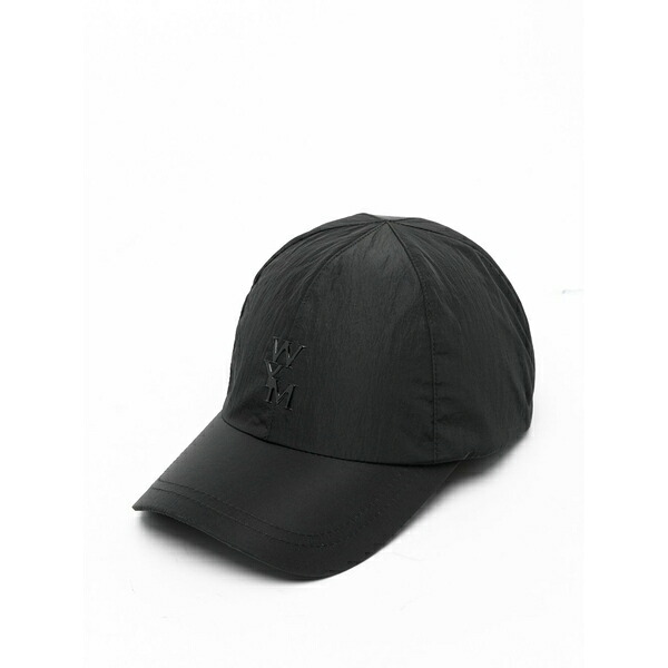 ウーヨンミ メンズ かぶり笠 佩び物 Logo-detail baseball cap Black