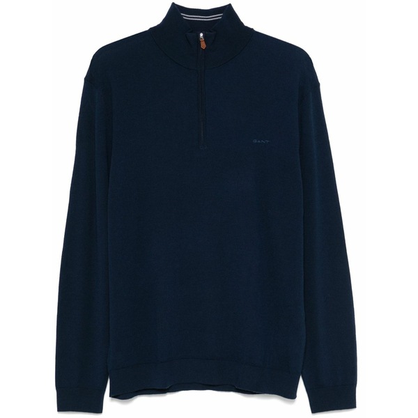 ガント メンズ 編み物\u0026ティーシャツ アウター Fine-knit merino sweater Blue