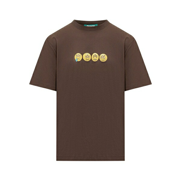 バロウ メンズ ティーシャツ トップス Emoticon-print t-shirt Brown