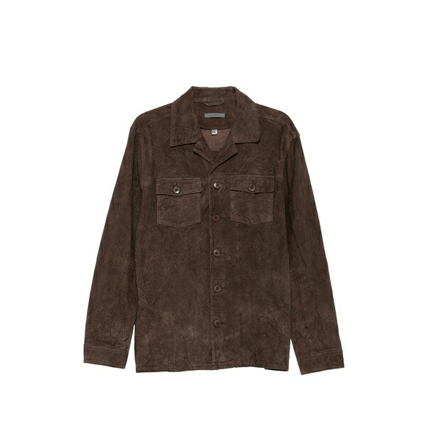ジョンバルベイトス メンズ 上衣＆上衣 アウター Suede button-up jacket Brown