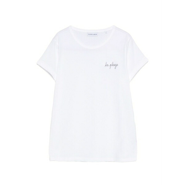メゾンラビッシュ レディース プルオーバー トップス La plage t-shirt White