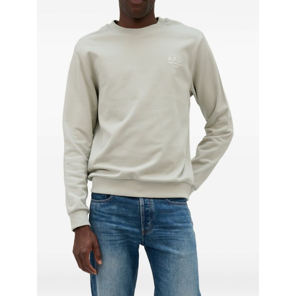 アーペーセー メンズ パーカー・スウェットシャツ アウター Logo-embroidered sweatshirt Grey