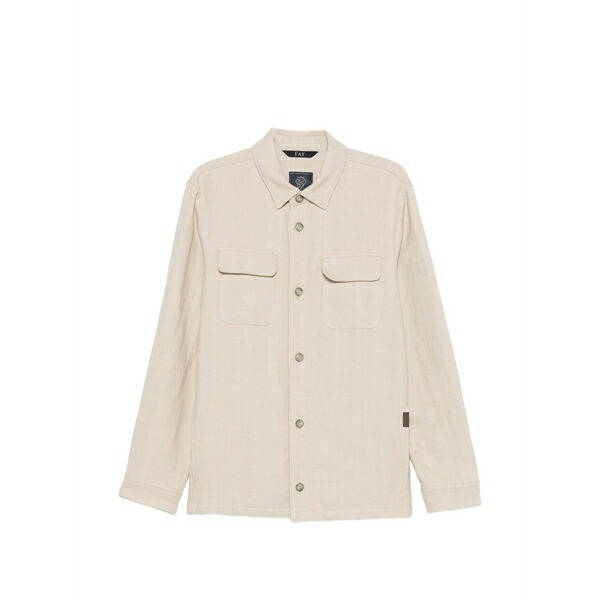 フェイ メンズ 上衣＆上衣 アウター Buttoned pocket overshirt Neutrals