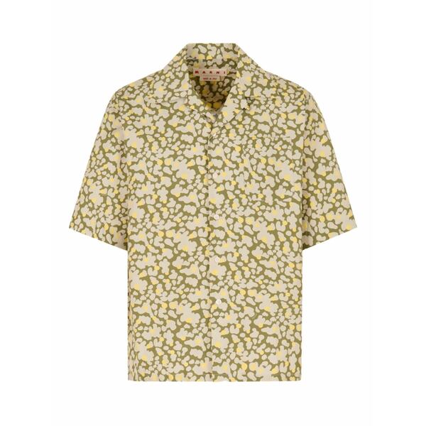 マルニ メンズ プルオーバー トップス Short-sleeve abstract-print shirt Green