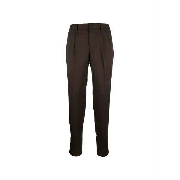 インコテックス メンズ 心地好いズボン下 ボトムス Pleated-front tailored trousers Brown