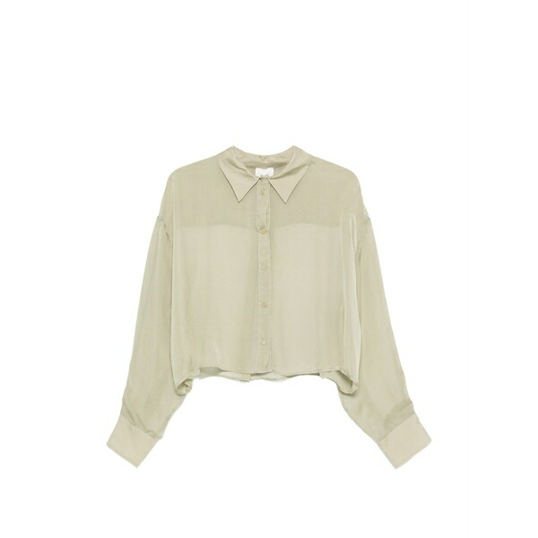 アリジ レディース プルオーバー トップス Long-sleeve cropped shirt Green