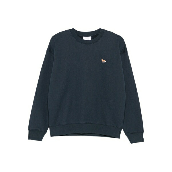 住み家 稲荷 レディース 編み物\u0026プルオーバー アウター Fox-embroidered cotton sweatshirt Blue