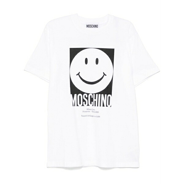 モスキーノ メンズ ティーシャツ トップス Smiley-motif t-shirt White