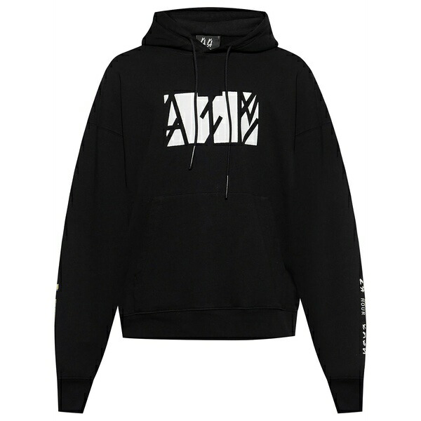 フォーティーフォー・レーベル・グループ メンズ パーカー・スウェットシャツ アウター Logo-print hoodie Black