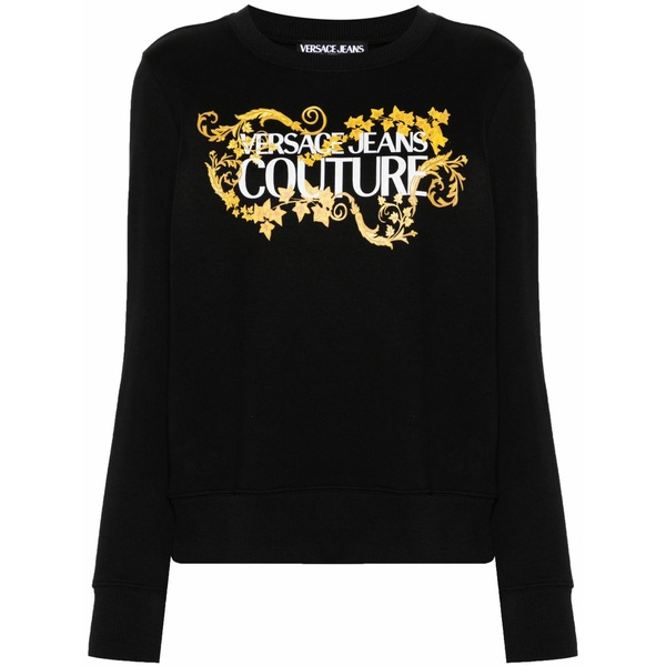 呼びりん探し回る レディース 編み物\u0026スウェーター アウター Barocco logo-print sweatshirt Black